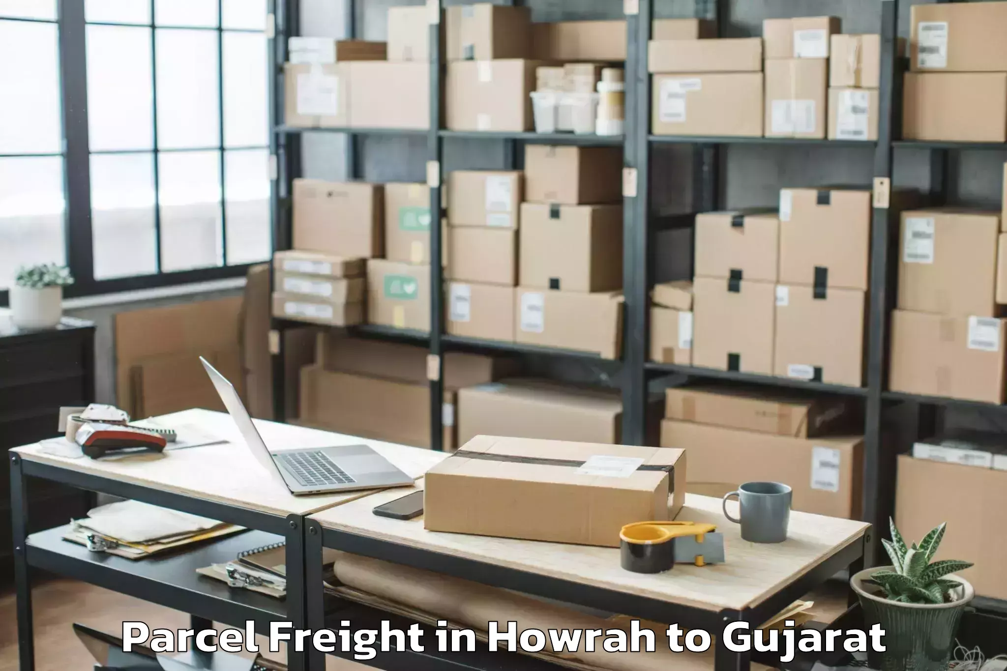 Leading Howrah to Santrampur Parcel Freight Provider